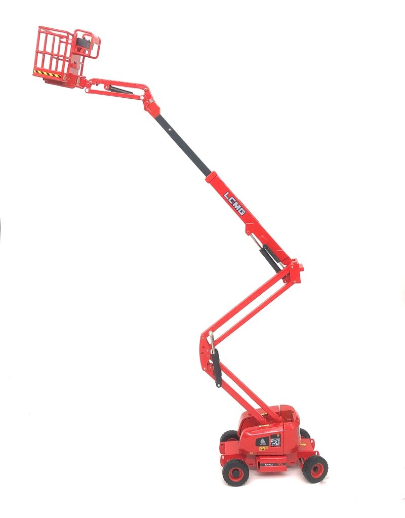 1:40 LGMG A14J Articulating Boom Aerial Work Platform Crane Diecast Model