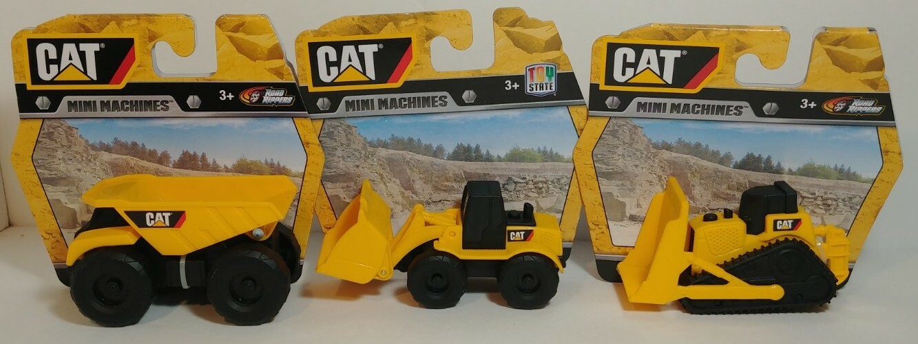 Toy State CAT mini machines – Dump Truck, Wheel Loader, Bulldozer – NEW