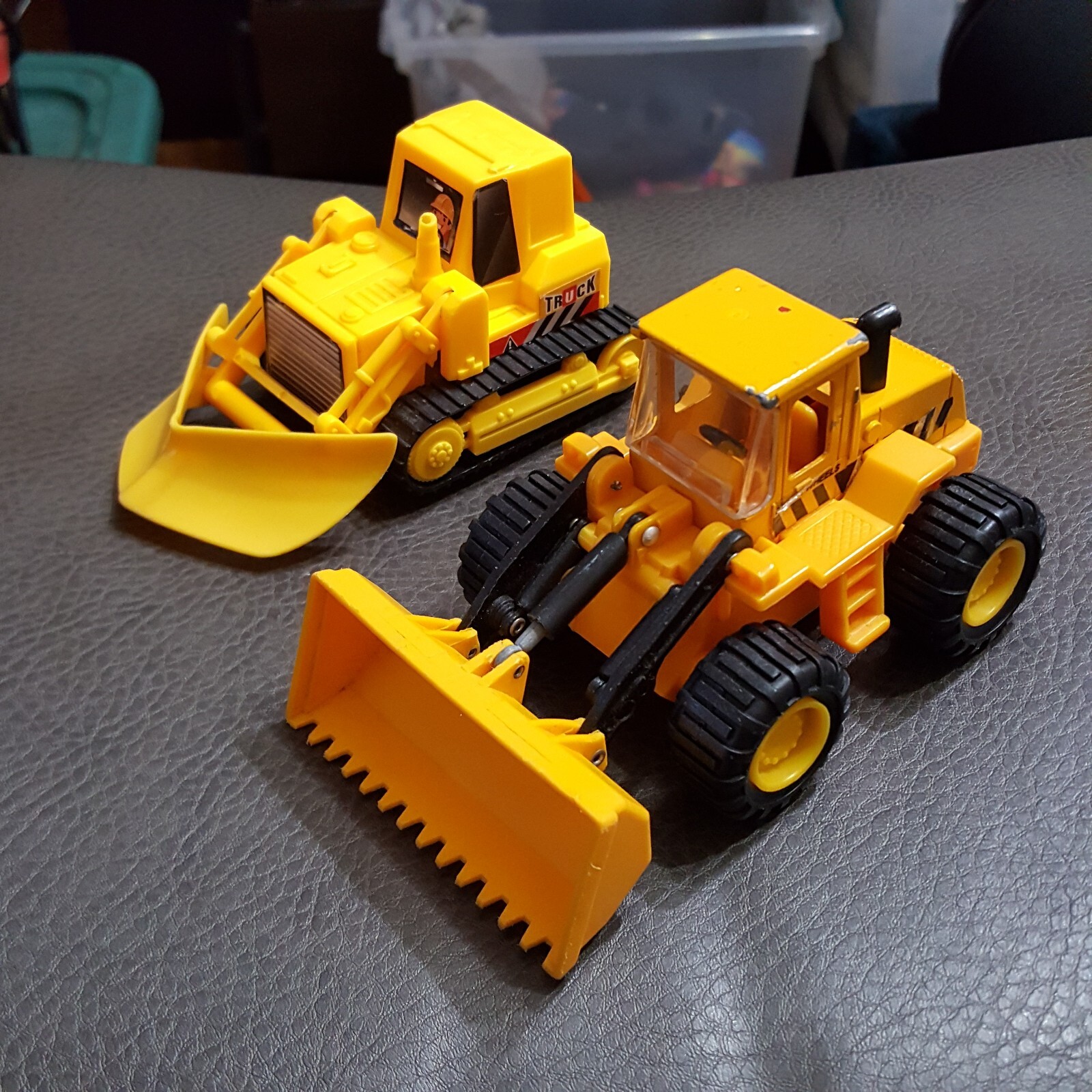 Vintage Soma Mighty Wheels Front Loader + V Plow Bulldozer. Construction