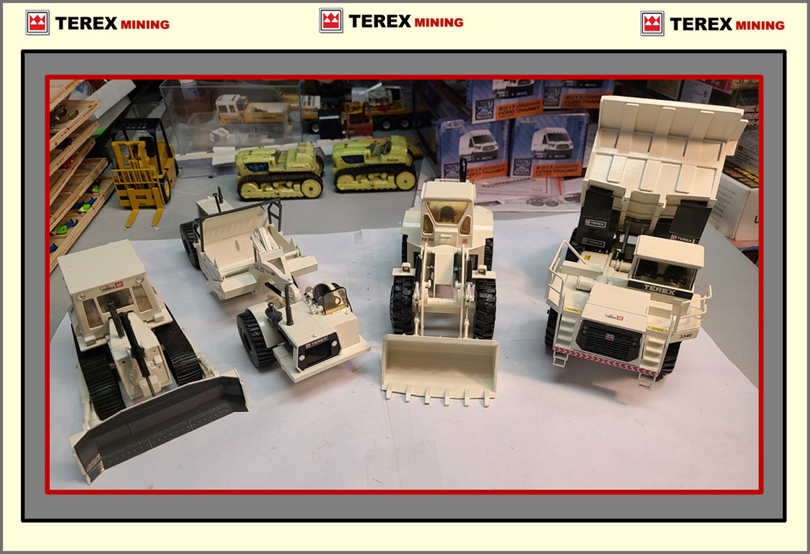 1/40 TEREX MINING MODELS (x4) TR60 Hauler/72-70 Loader/8250 Dozer/TS14B Scraper