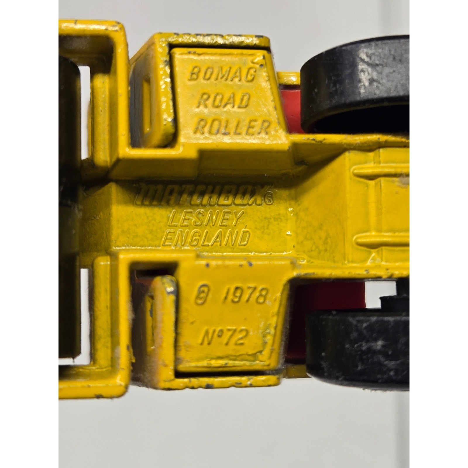 Matchbox Lesney No 72 Bomag Road Roller 1978 Yellow Diecast Made in England