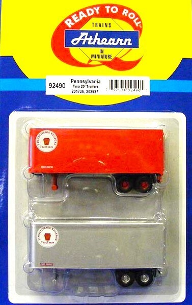 Athearn 92490 Set of (2) 25′ Trailers – Pennsylvania RR 1/87 Die-cast MIB