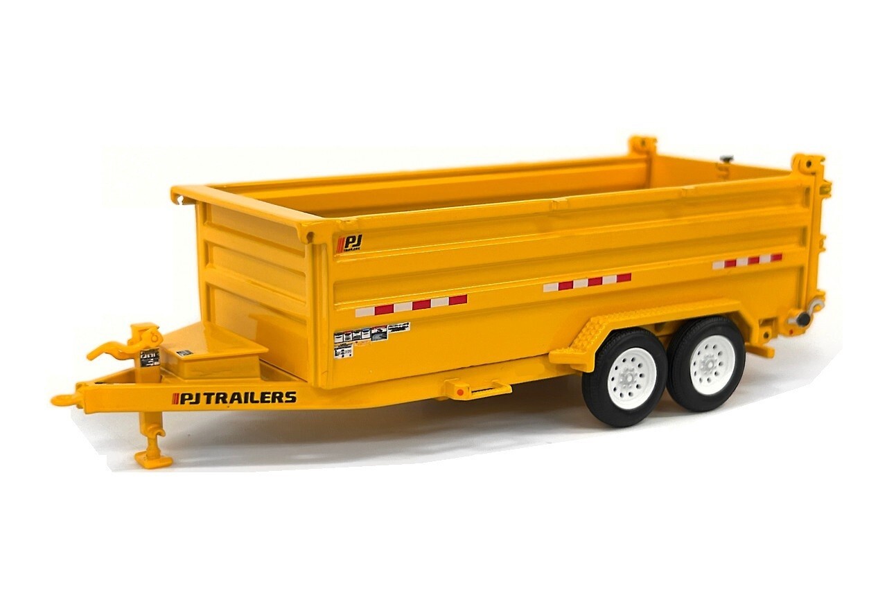PJ Trailers DM Dump Trailer – Yellow – Weiss Bros 1:50 Scale Model #035-1403 New