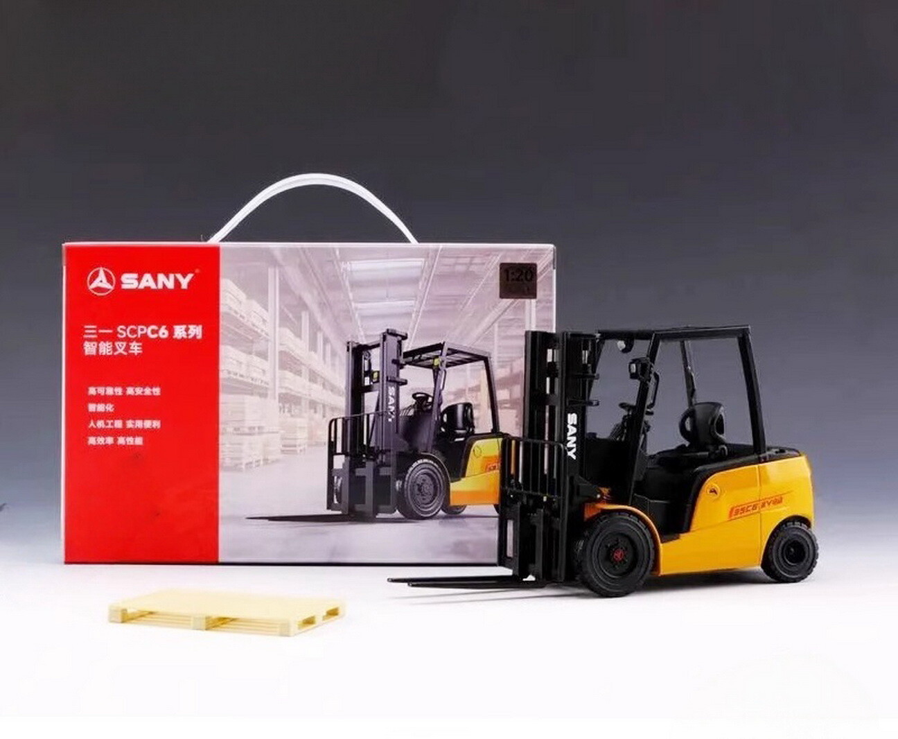 1/20 Scale SANY SCPC6 Forklift Fork Lift Truck Diecast Model Toy Gift