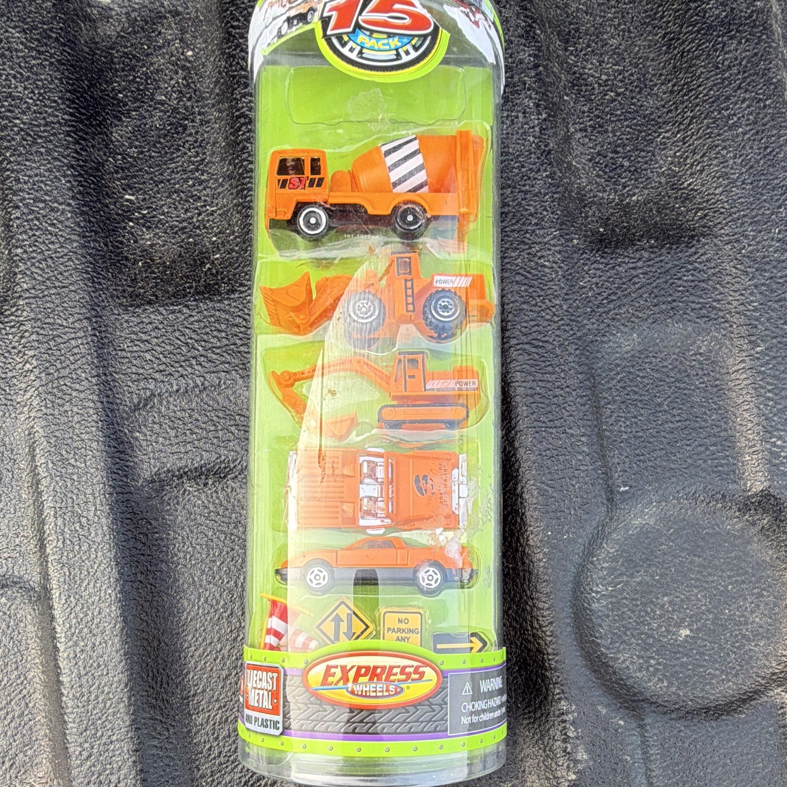 Express Wheels 15 Pack Diecast Construction Vehicles 1:64 Orange Set