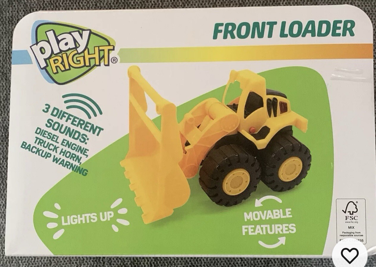 Play Right Front Loader Construction Toy with Lights and Sounds Bulldozer – New
