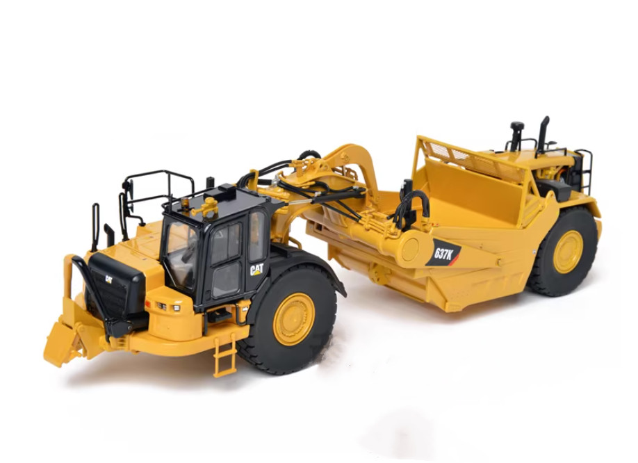 1:48 CAT 637K Wheel Tractor Scraper Construction Equipment Machine Diecast Model