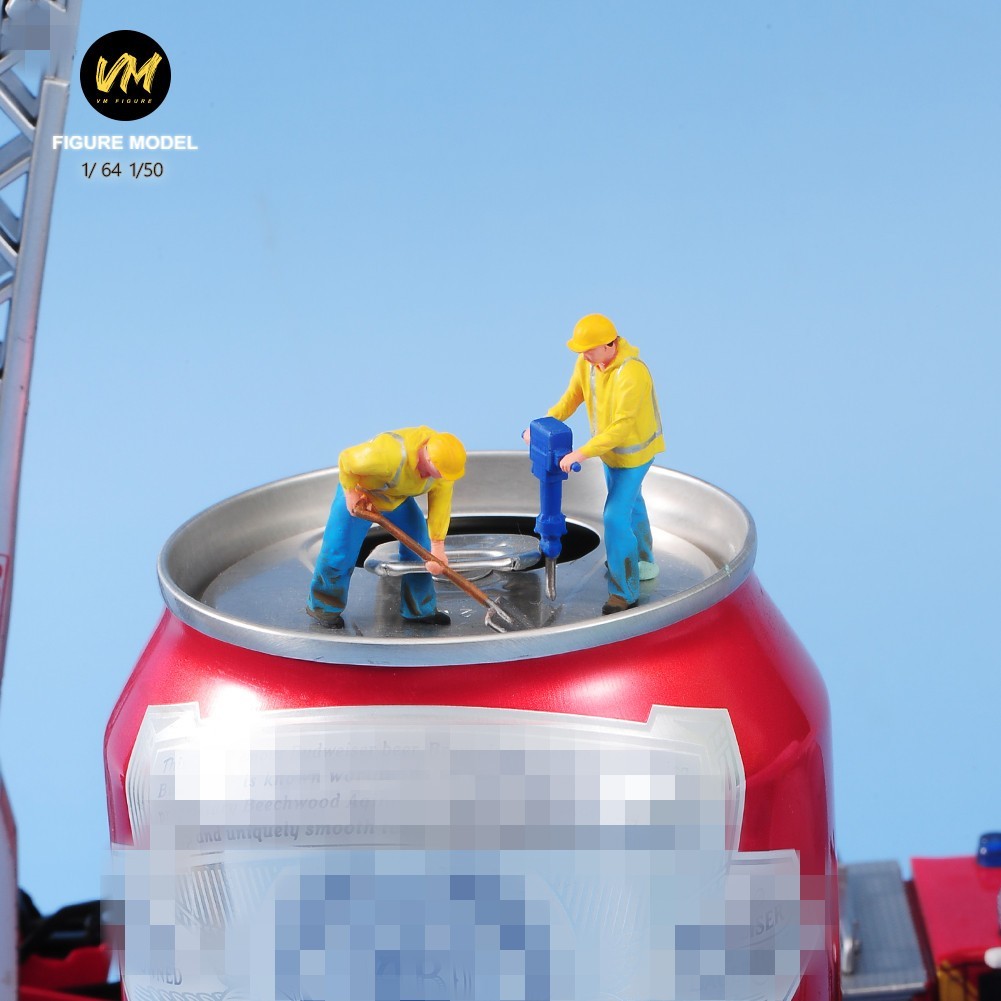 VM 1:50 Construction Workers Doll 6pcs Set A Resin Mini Figures Toys Scene Props