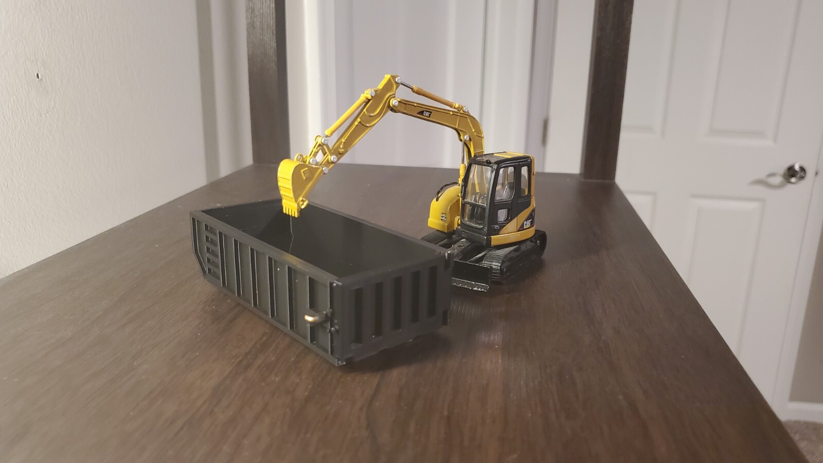 Custom 1/50 Scale 20YD Roll Off Dumpster With Opening Door In Black