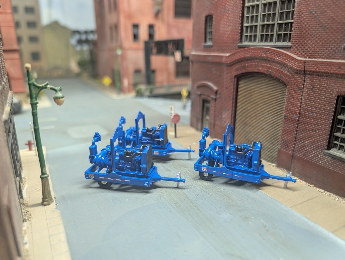 Custom Built 1/87 HO Scale 3D Printed Thompson Trailer Mounted Water Jet Pumps
