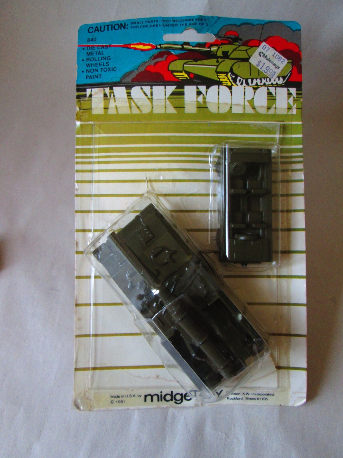 1981 Midgetoy Task Force Military Army Vehicles Tank and Stretch Jeep #840 USA