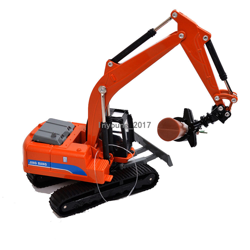 5.9″ Wood Grab Machine Construction Vehicle Model Diecast Toy Cars Toys for Boys