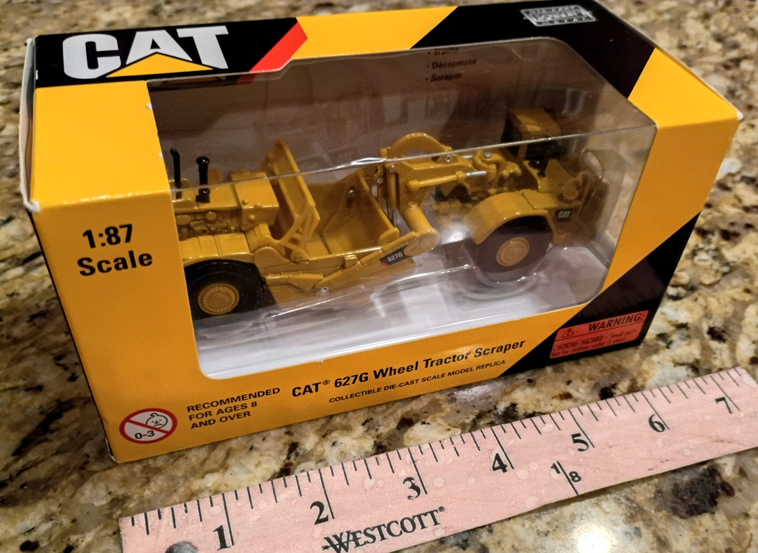 NEW – HO Scale 1:87 Norscot CAT 627G Wheel Tractor Scraper Die-Cast Metal #55134