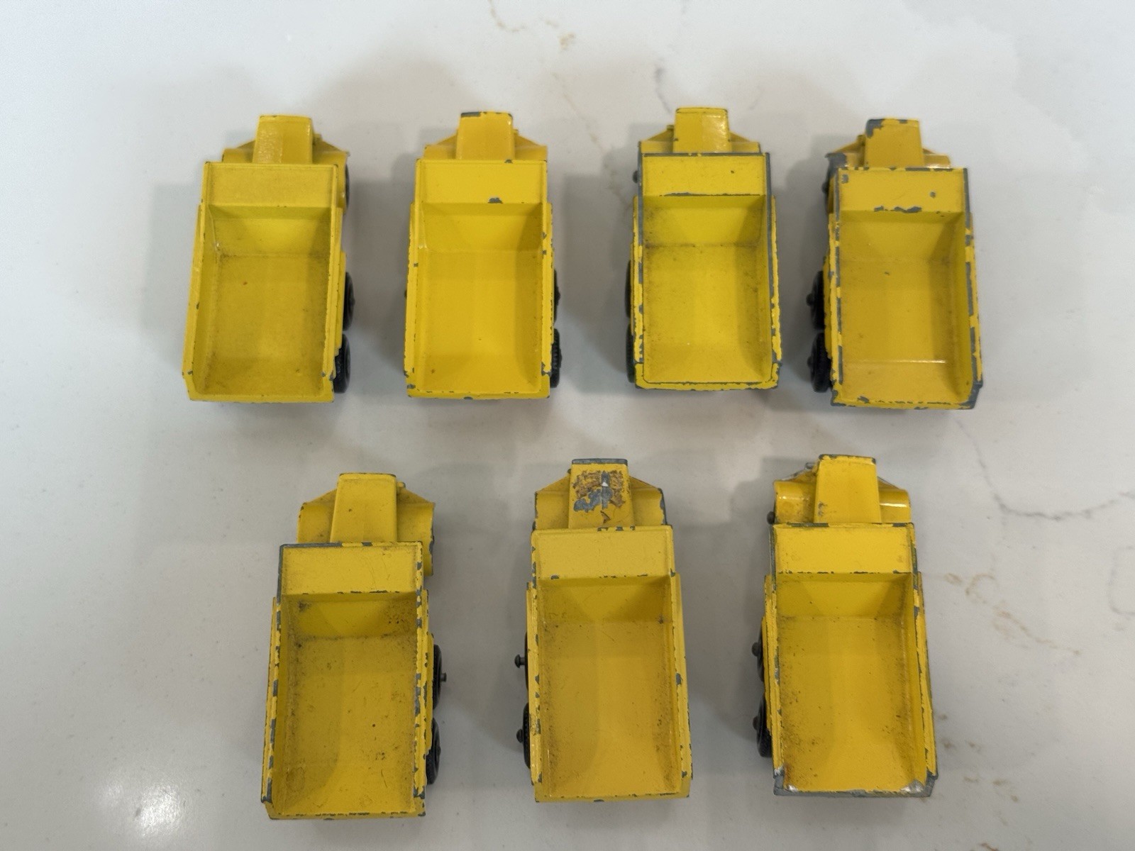 VINTAGE LESNEY MATCHBOX NO.6 EUCLID DUMP TRUCK YELLOW DIECAST LOT OF 7