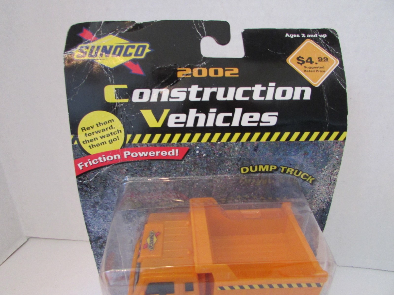Sunoco 2002 Construction Vehicles Dump Truck & Excavator Plastic Friction L79