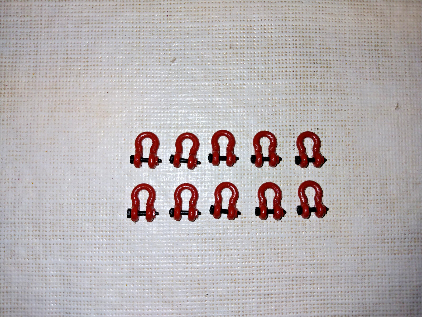 3D Crane & Truck Shackles w/Pin (Set Of 10) 150Ton in 1/50th Red.