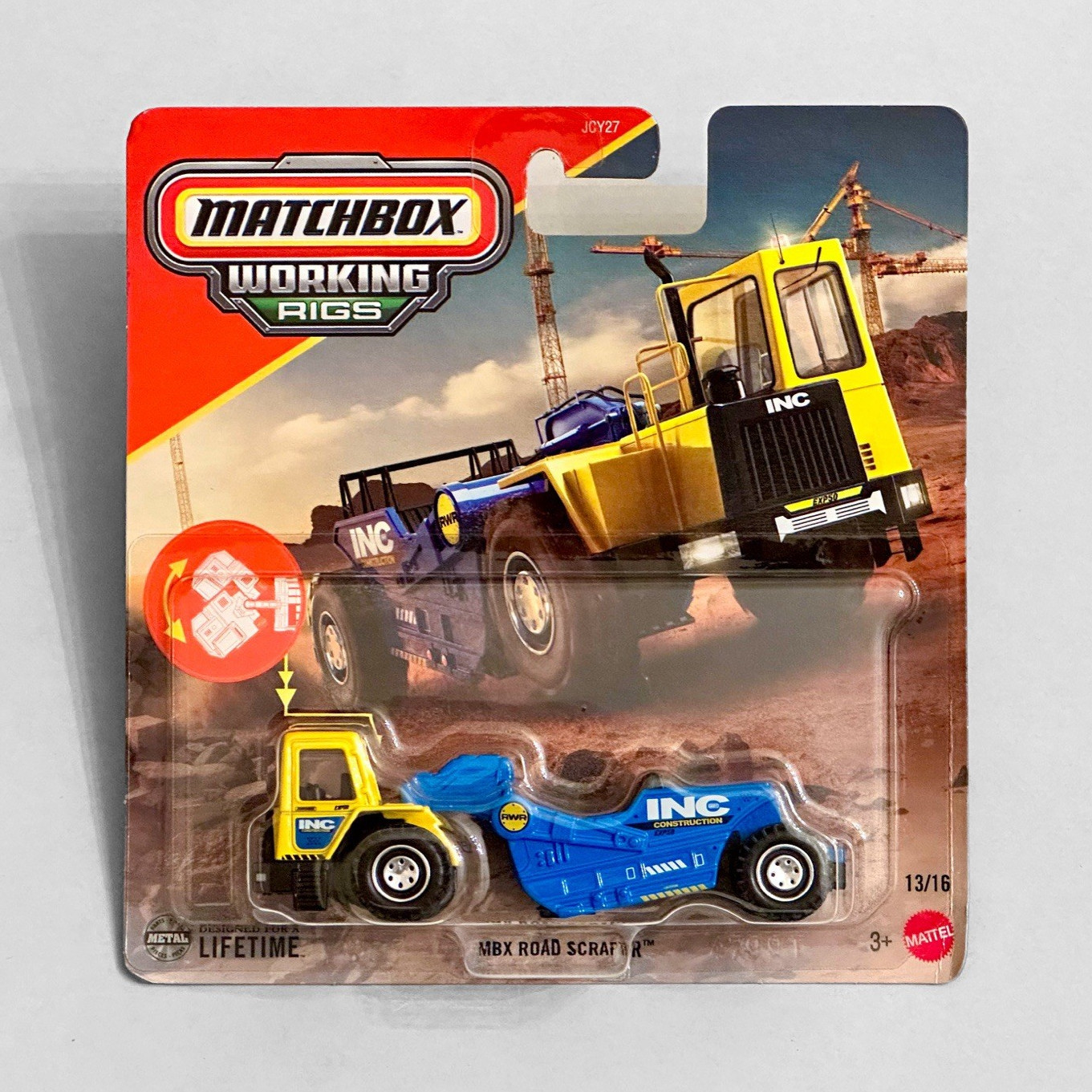 MATCHBOX WORKING RIGS MBX ROAD SCRAPER DIECAST CONSTRUCTION VEHICLE JBYX77 13/16