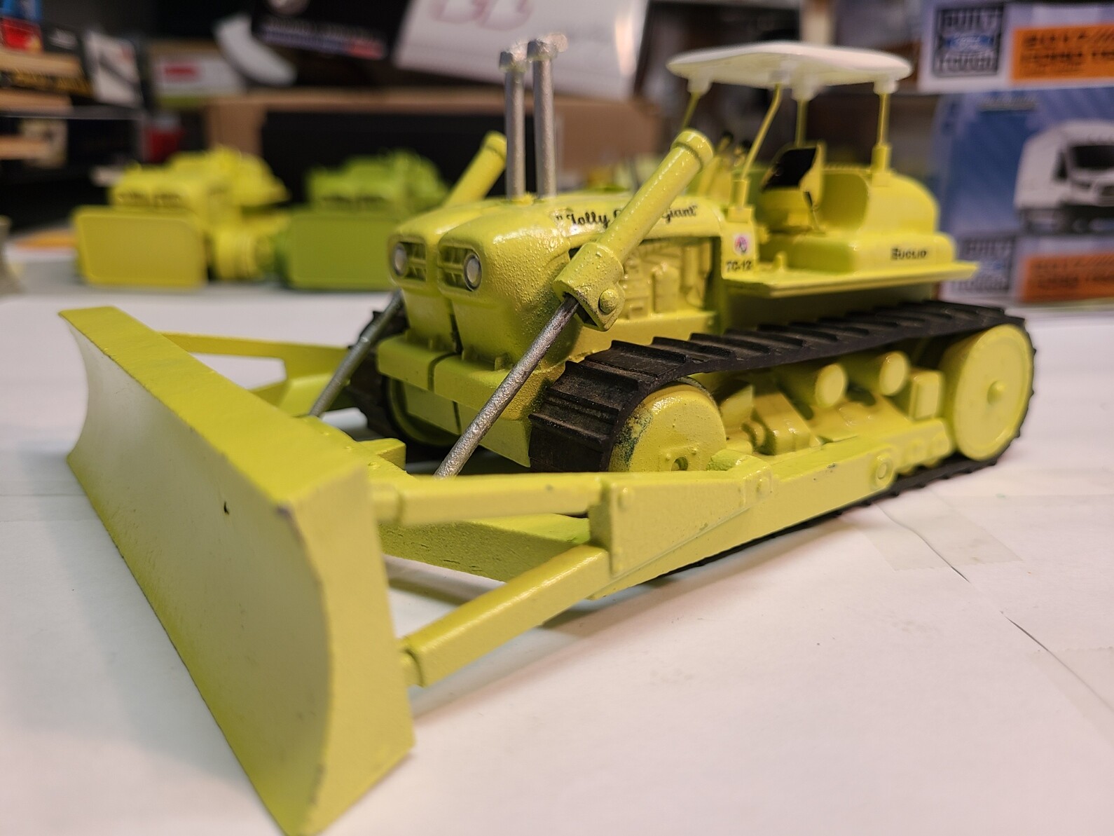 UNIQUE Custom Corgi EUCLID TC-12 Bulldozer in “EUCLID Hi-Lite Green” Colors