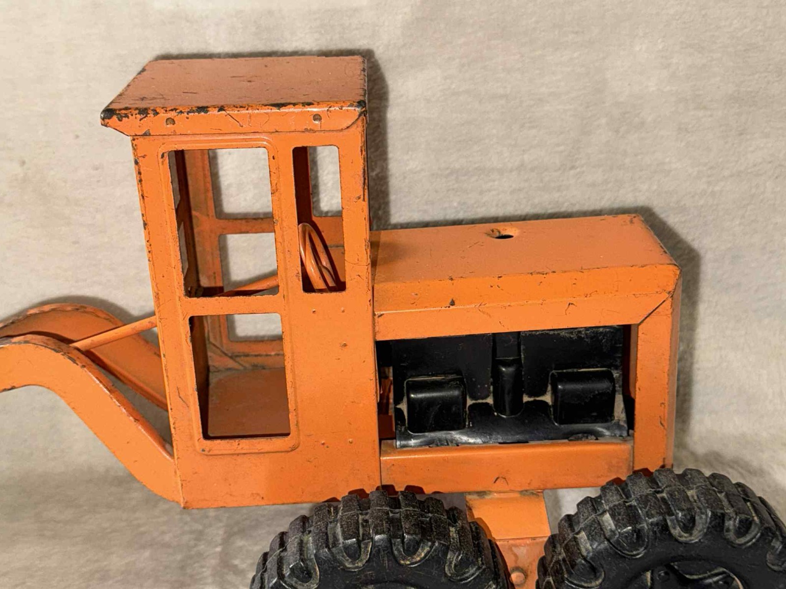 Vintage 1960’s Structo Orange Pressed Steel Road Grader Construction Toy-Repair