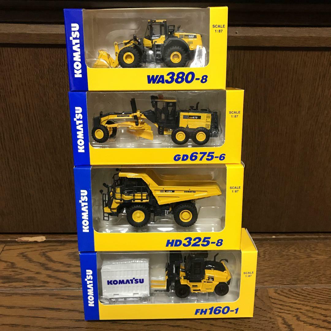KOMATSU 1:87 Original Miniature FH160-1 HD325-8 GD675-6 WA380-8 4 set