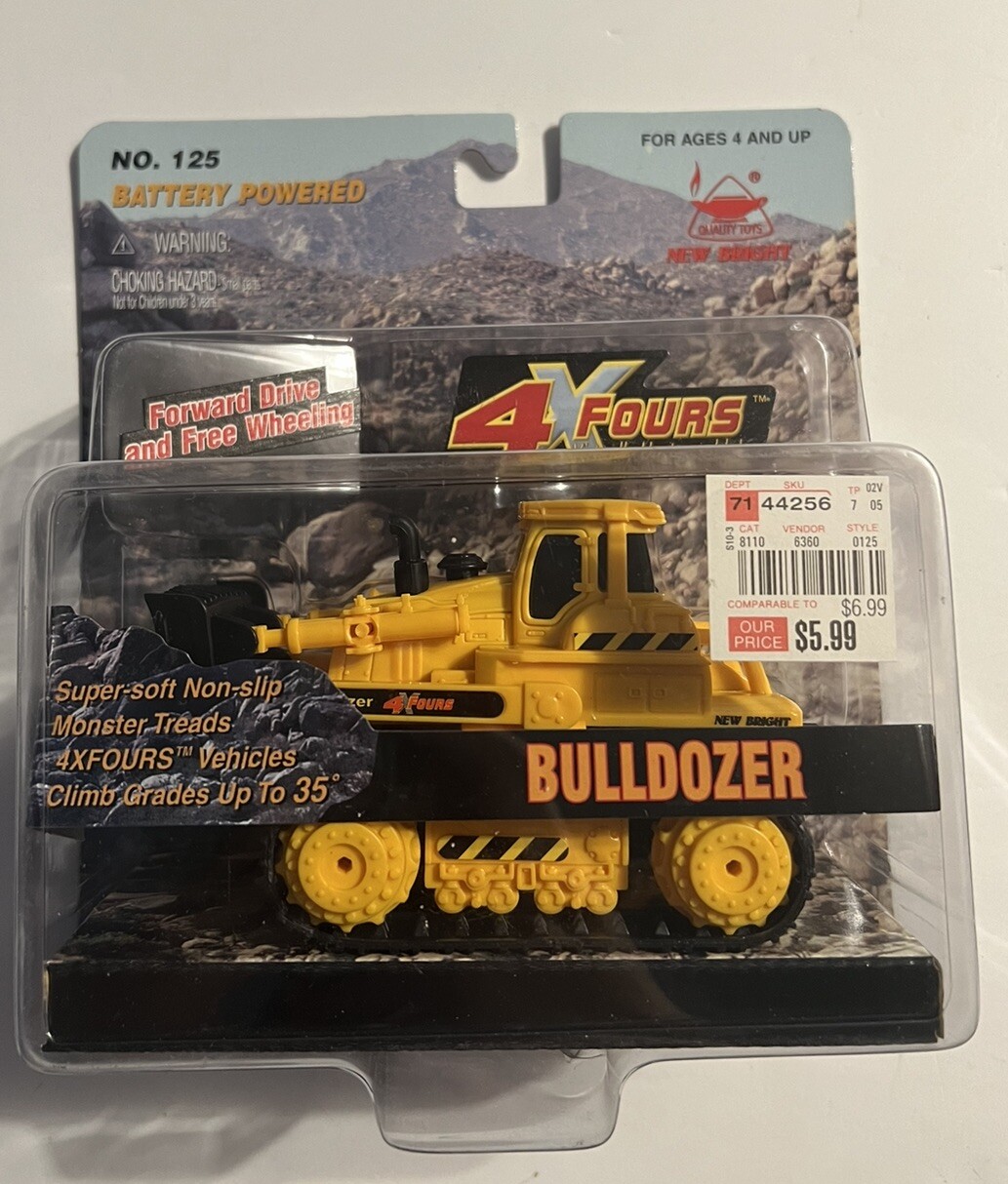 New Bright Battery Powered 4×4 Bulldozer No. 125 RARE SEALED Stomper Like