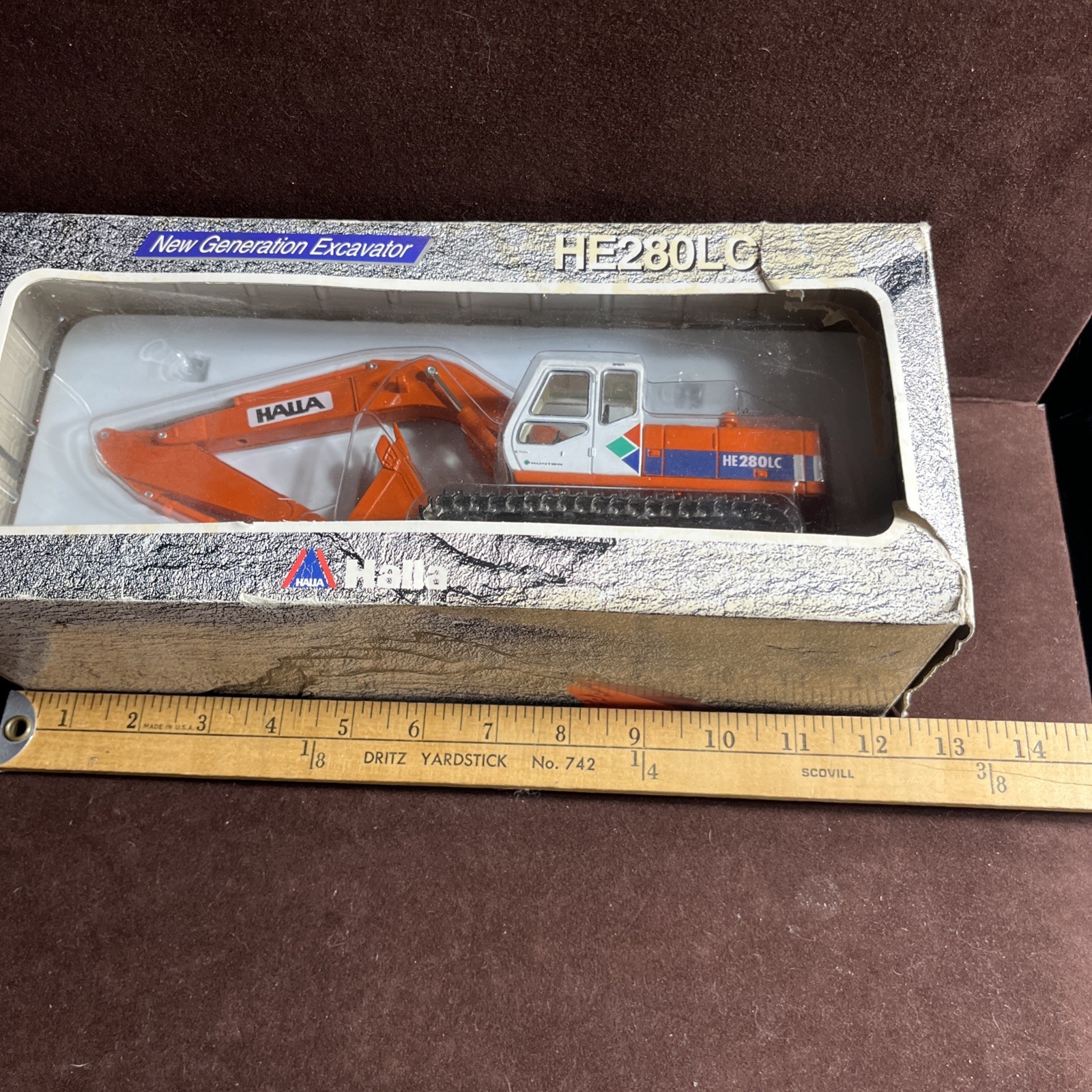 Vintage Halla HE280LC Excavator 1:42 Scale Heavy All Metal Diecast Model Rare