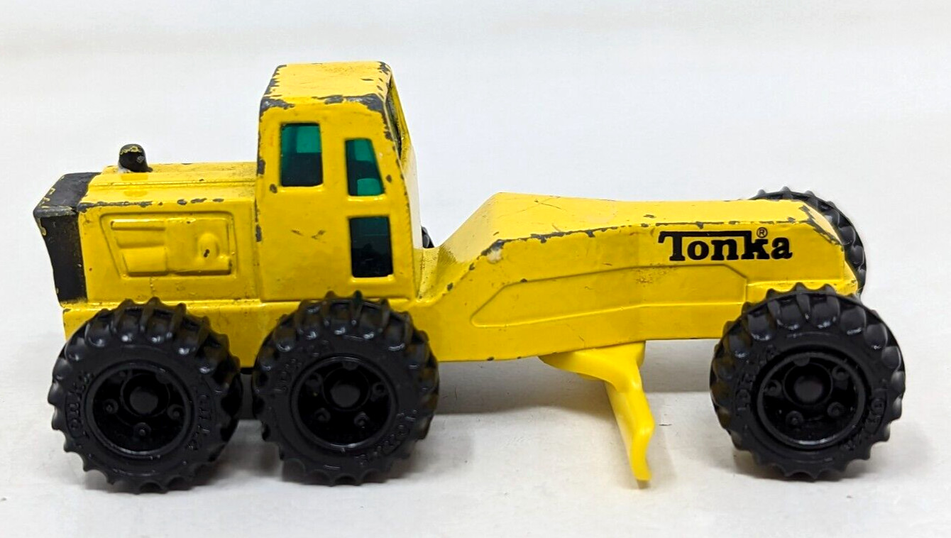 VTG 1994 Tonka Road Grader Blade Yellow Construction Diecast Metal Toy DH22