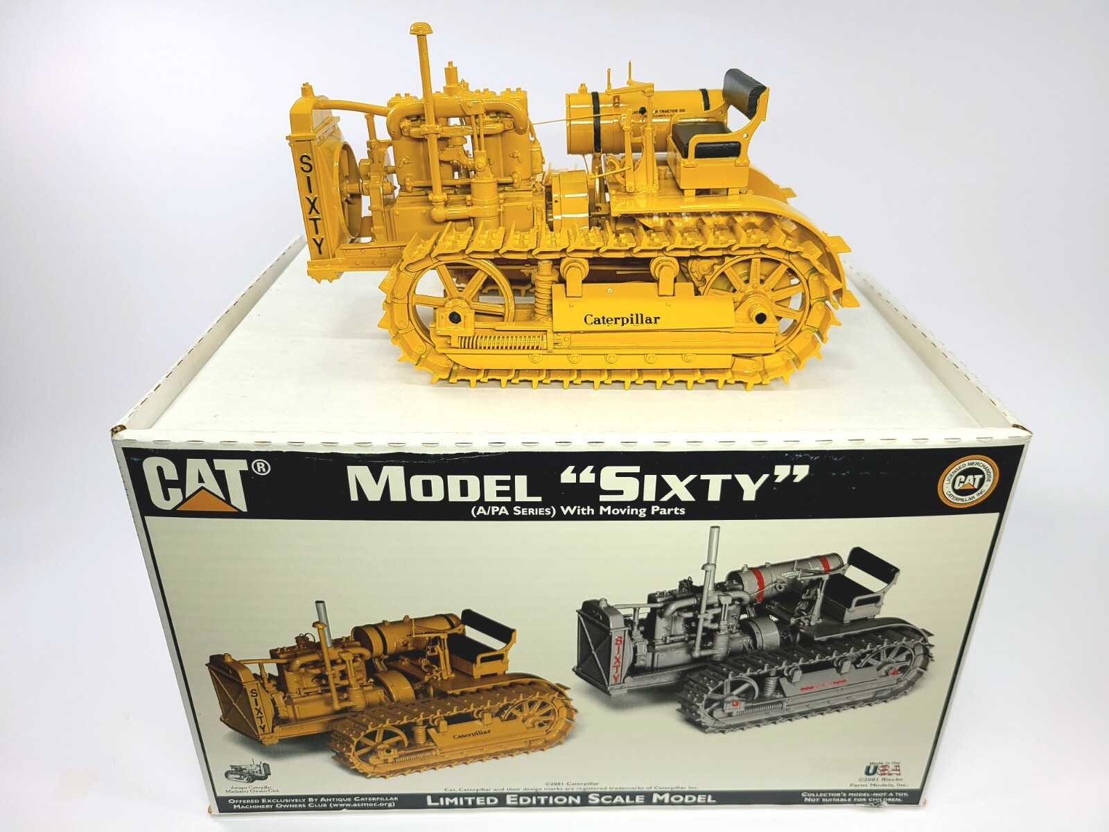 Caterpillar Model Sixty Crawler Tractor – Yellow Riecke CCM 1:16 Scale Model New