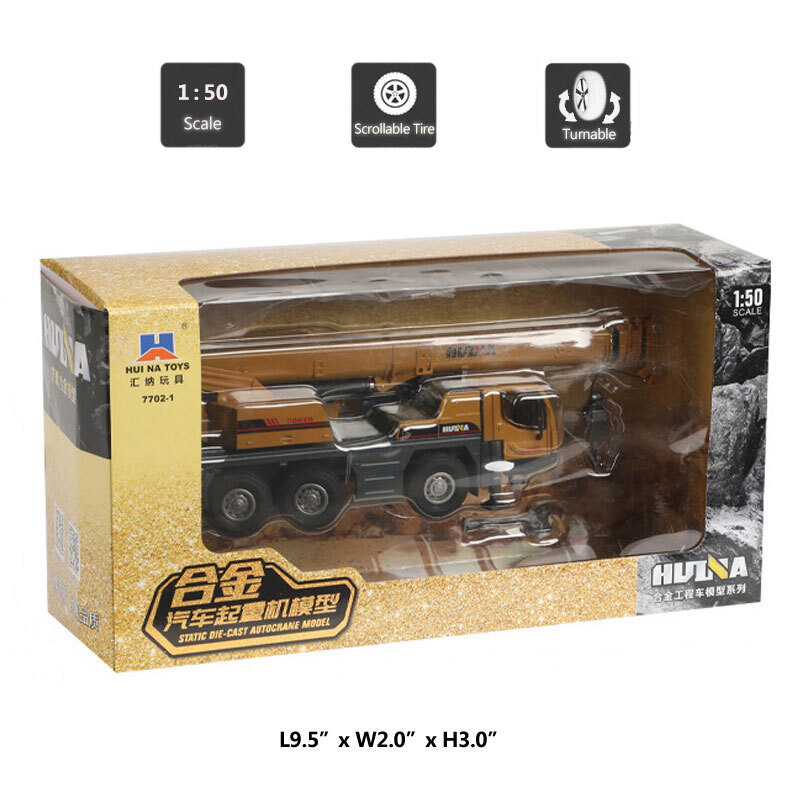 1:50 Crane Truck Construction Vehicle Model Diecast Metal Engineering Toy Gift