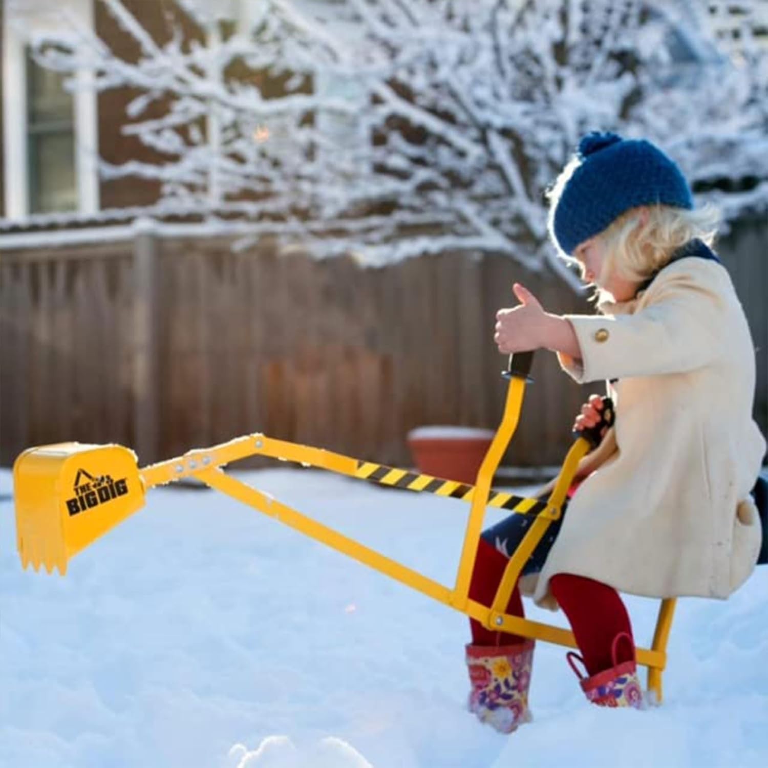 Big Dig Toy Excavator Metal Construction Ride on Sandbox Digger for Kids