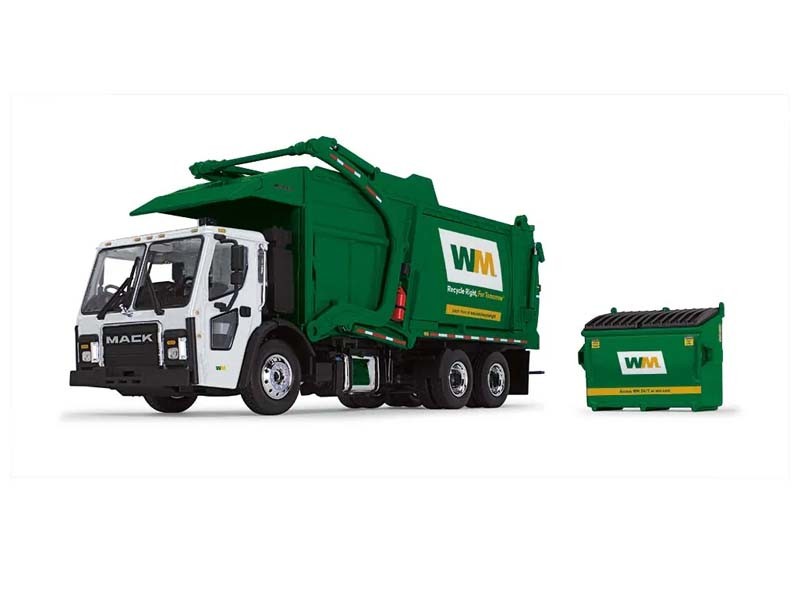 Mack LR w/ McNeilus Meridian Front Loader and Trash Bin Waste Management 1:34