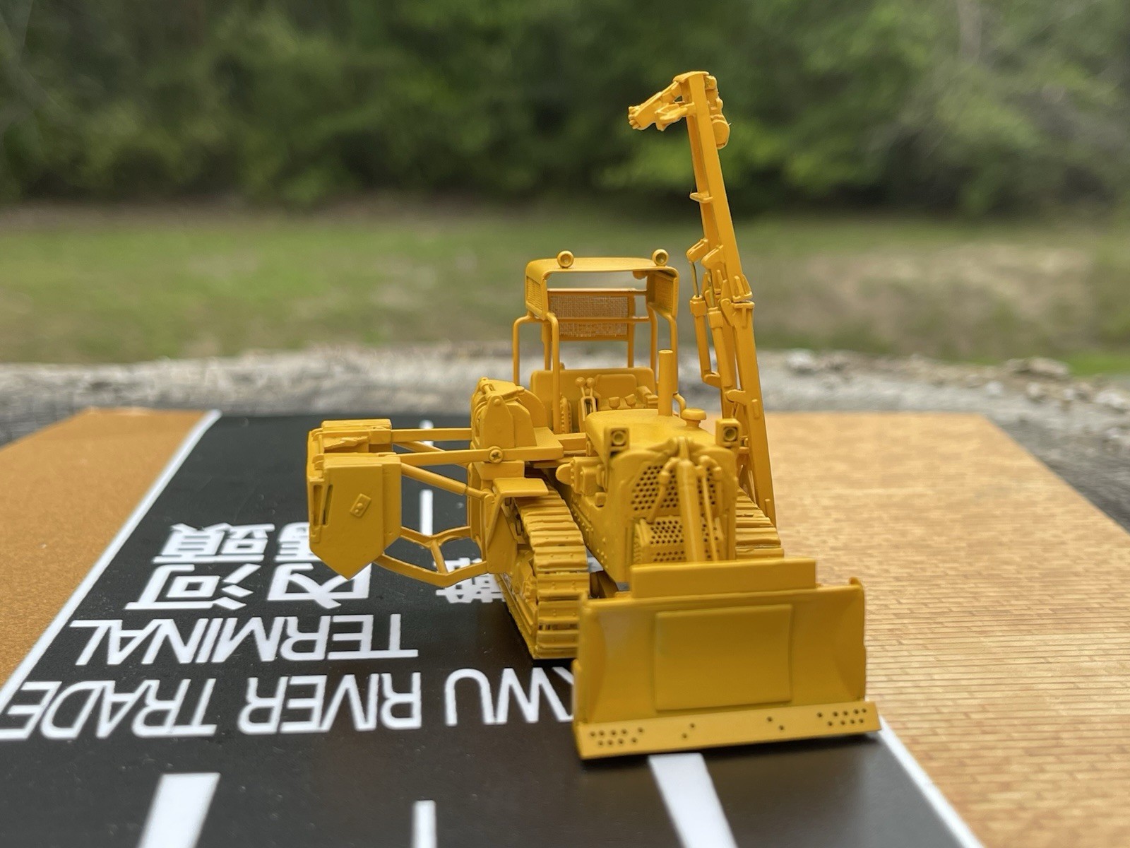 Overland OMI 3378 Pipelayer Wreck Dozer Sideboom FP Yellow 1/87 Brass