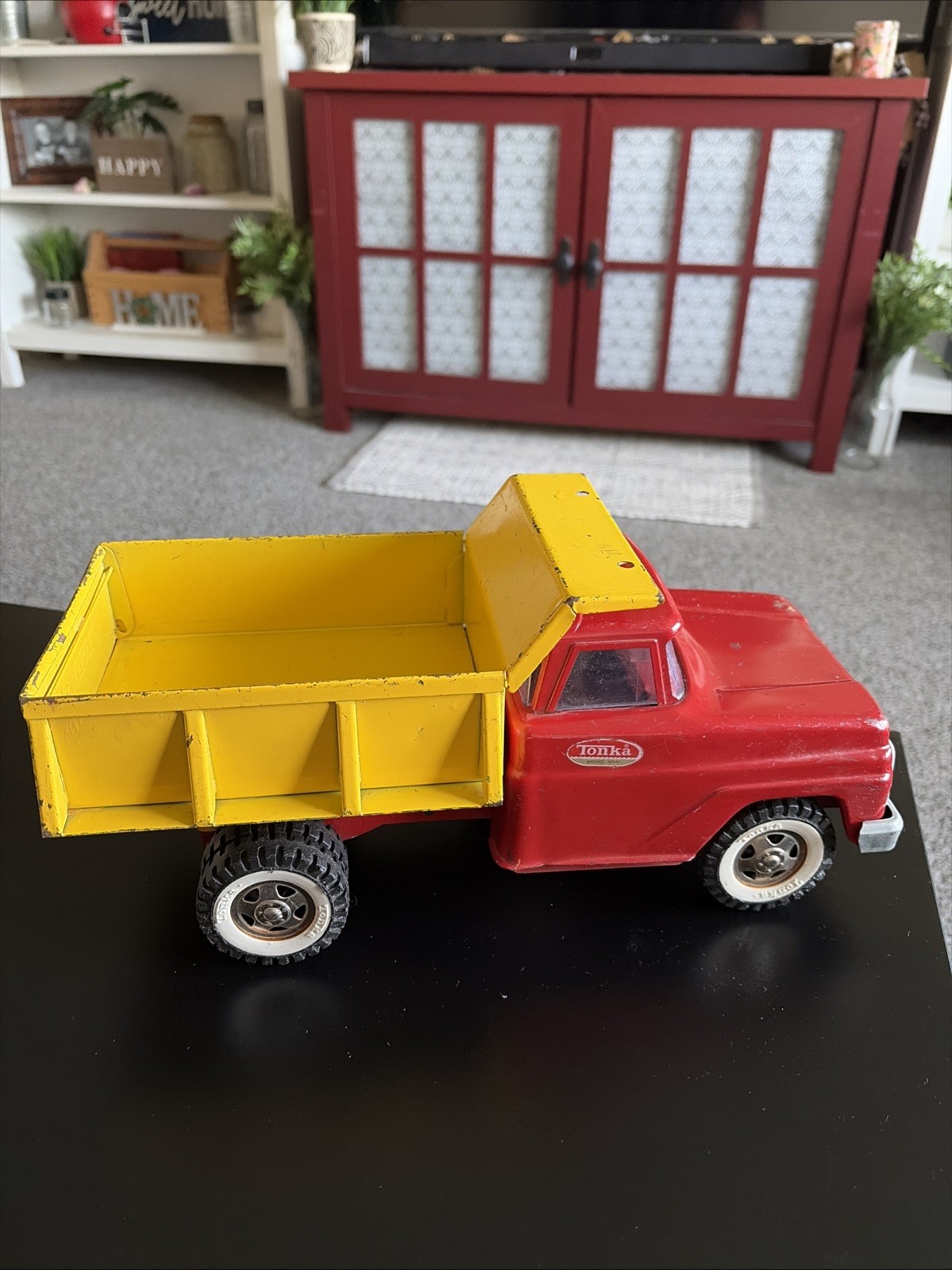 Vintage 1960s Tonka Dump Truck Red/Yellow Pressed Steel Mound Minn USA Dually