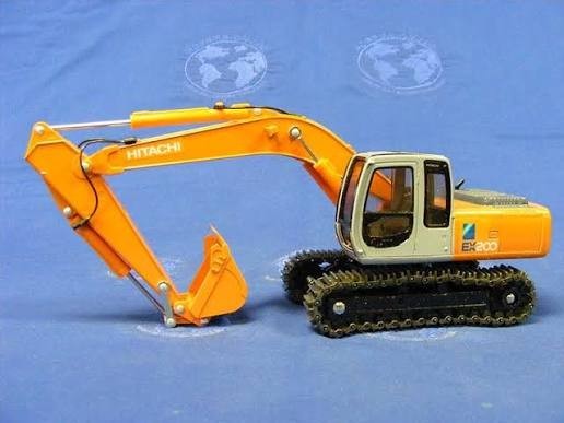 Hitachi Super EX200 Excavator 1:40 Orange/Black/Gray Diecast #67