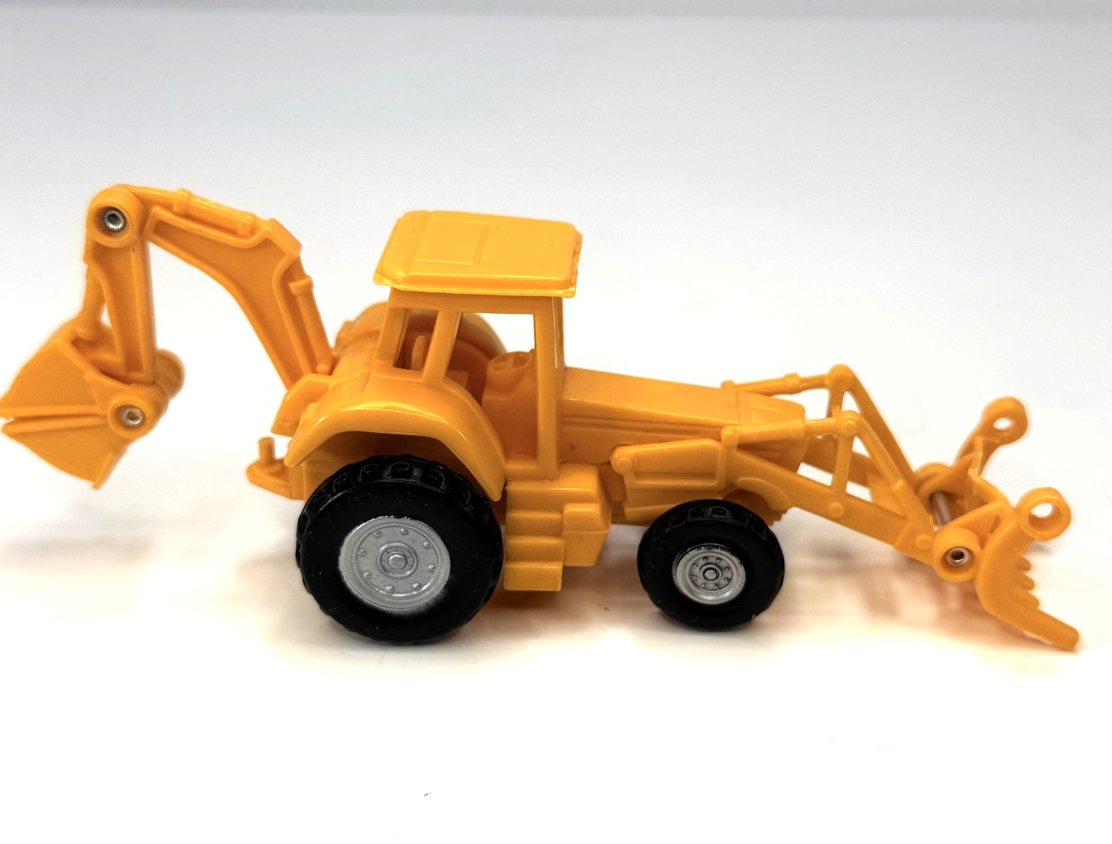 1998 KenToys Backhoe Loader Construction Vehicle Yellow 3in Small Toy