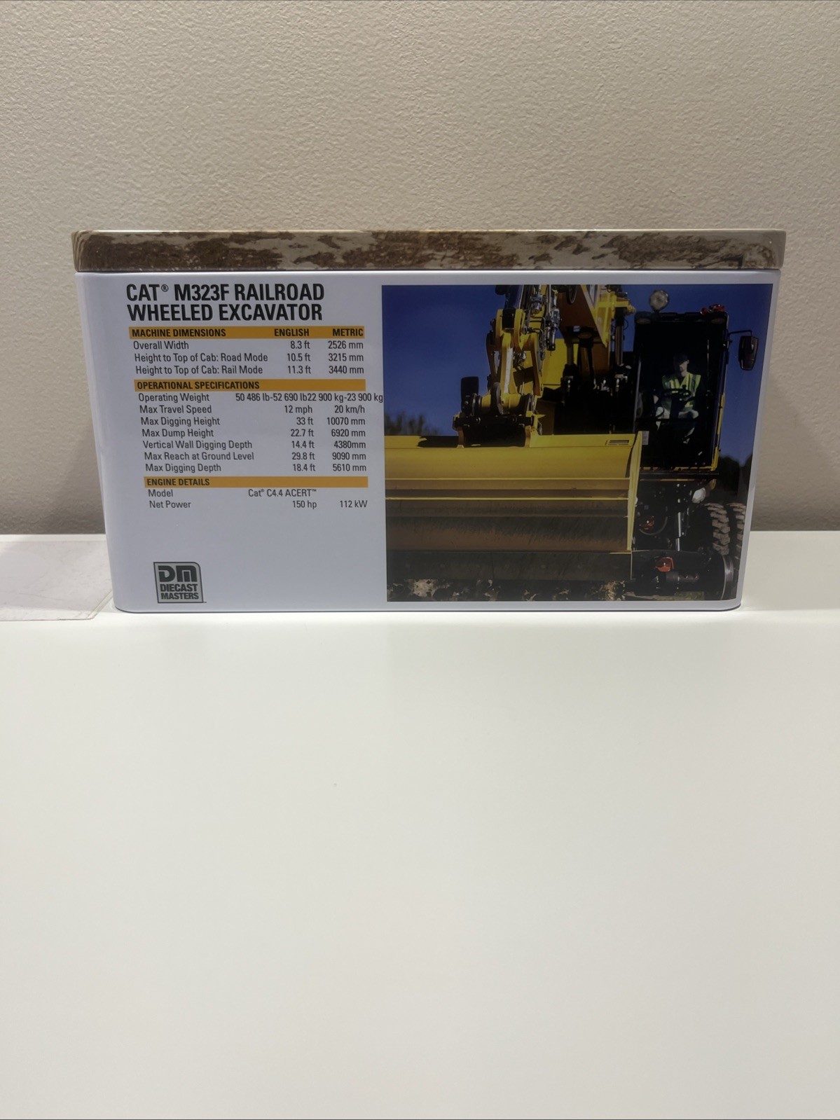 Diecast Masters Caterpillar Safety Yellow M323F Railroad Excavator 1/50 85661