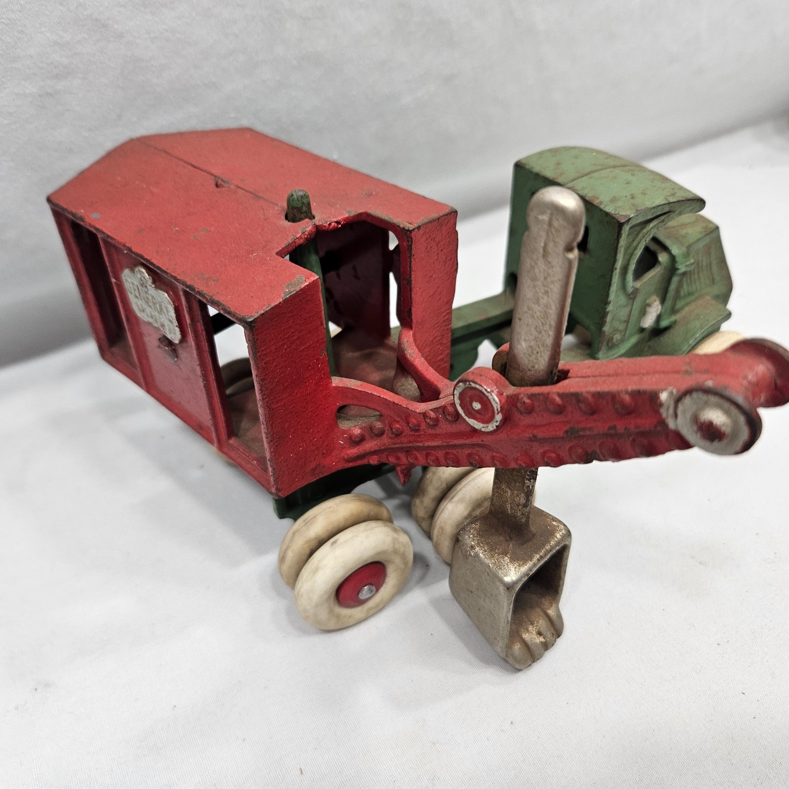 BH Excel Original 1920’s 10″ Lg CI Hubley General Steam Shovel Mack Truck