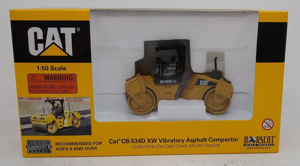 Norscot 55132 1:50 Diecast Caterpillar CB-534D XW Vibratory Asphalt Compactor
