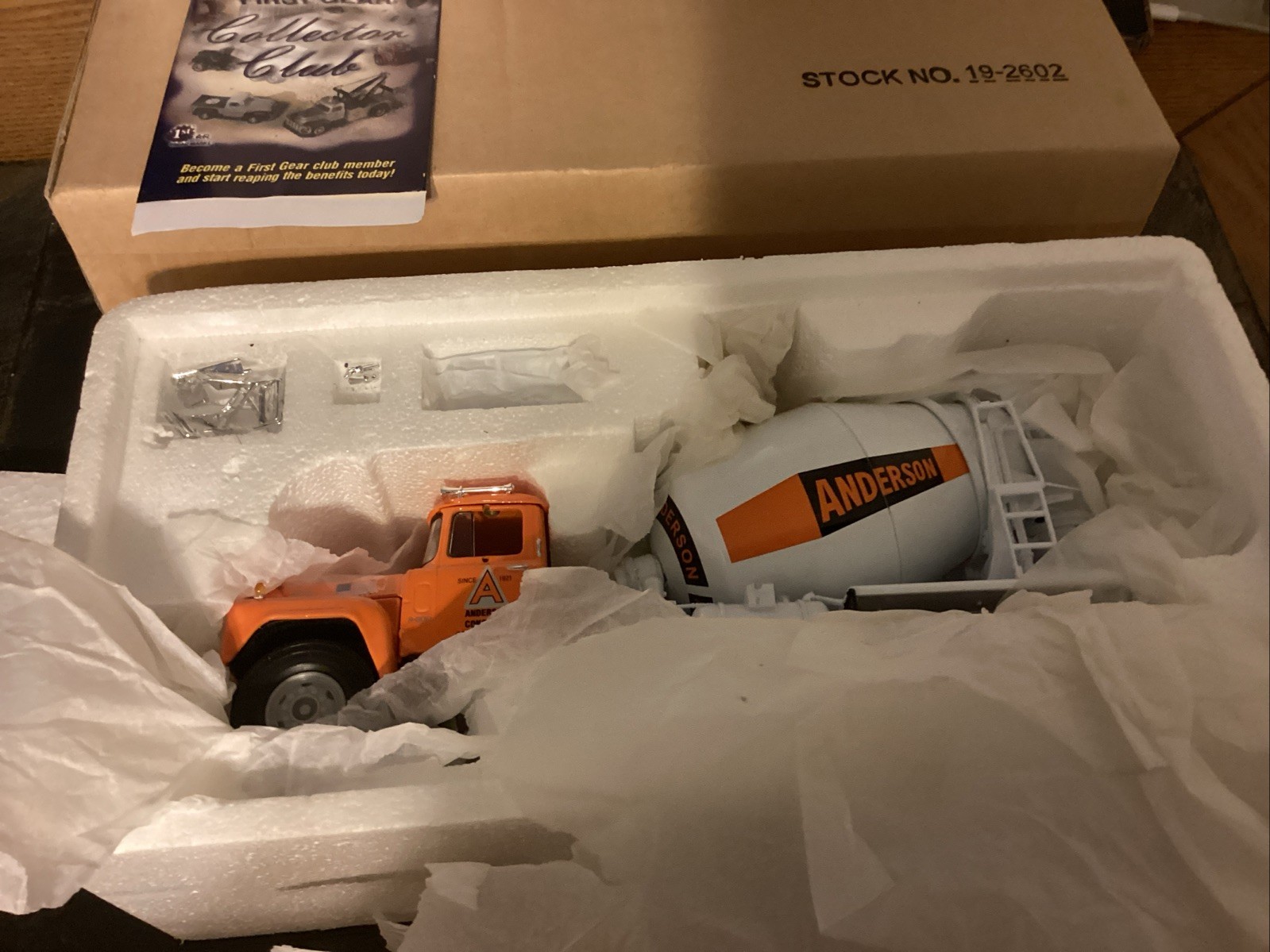 First Gear 19-2602 1:34 Anderson Concrete Mack R Cement Mixer Truck NEW