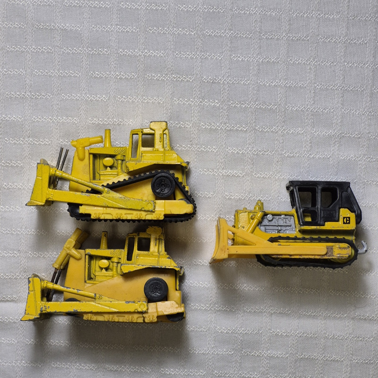2 Vintage 1979 Hot Wheels Bulldozers + Matchbox Caterpillar 1970s Nostalgic Toys