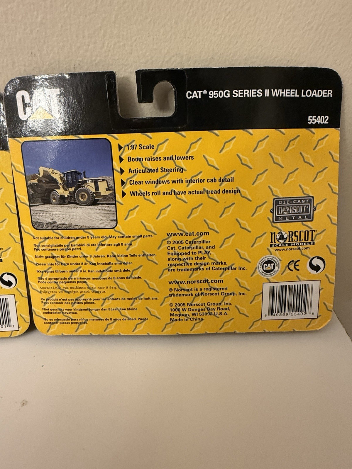 2 Norscot CAT D5M TRACK-TYPE TRACTOR & 950G Wheel Loader 1:87 Diecast 2005 NEW
