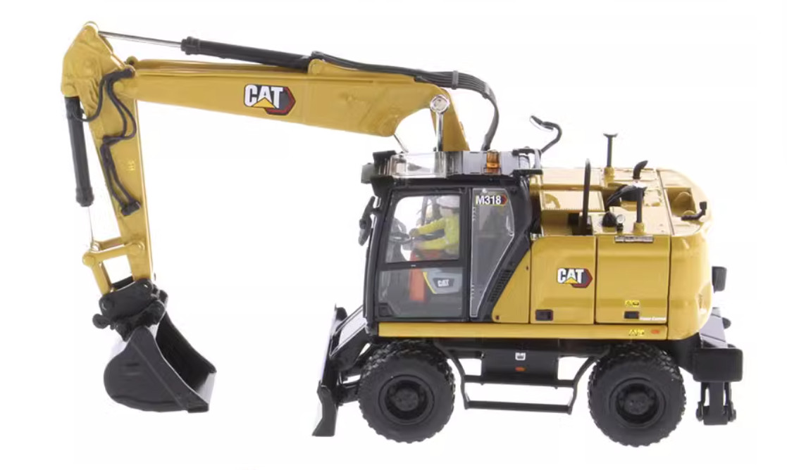 1:50 DM M318 Wheeled Excavator Construction Machine Equipment Diecast Model