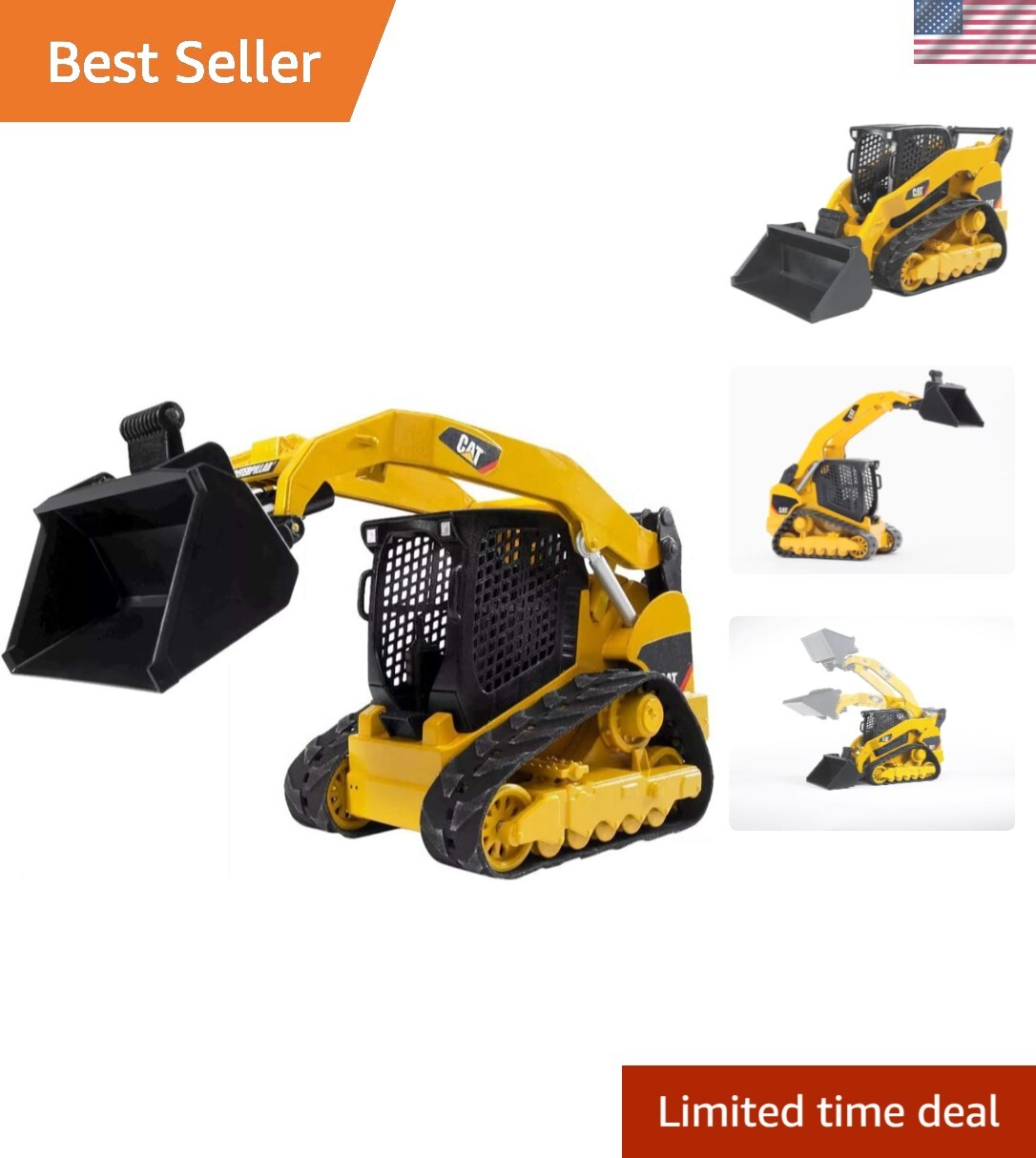 Durable CAT Construction Loader with Adjustable Arm for Kids 3 Years and Up