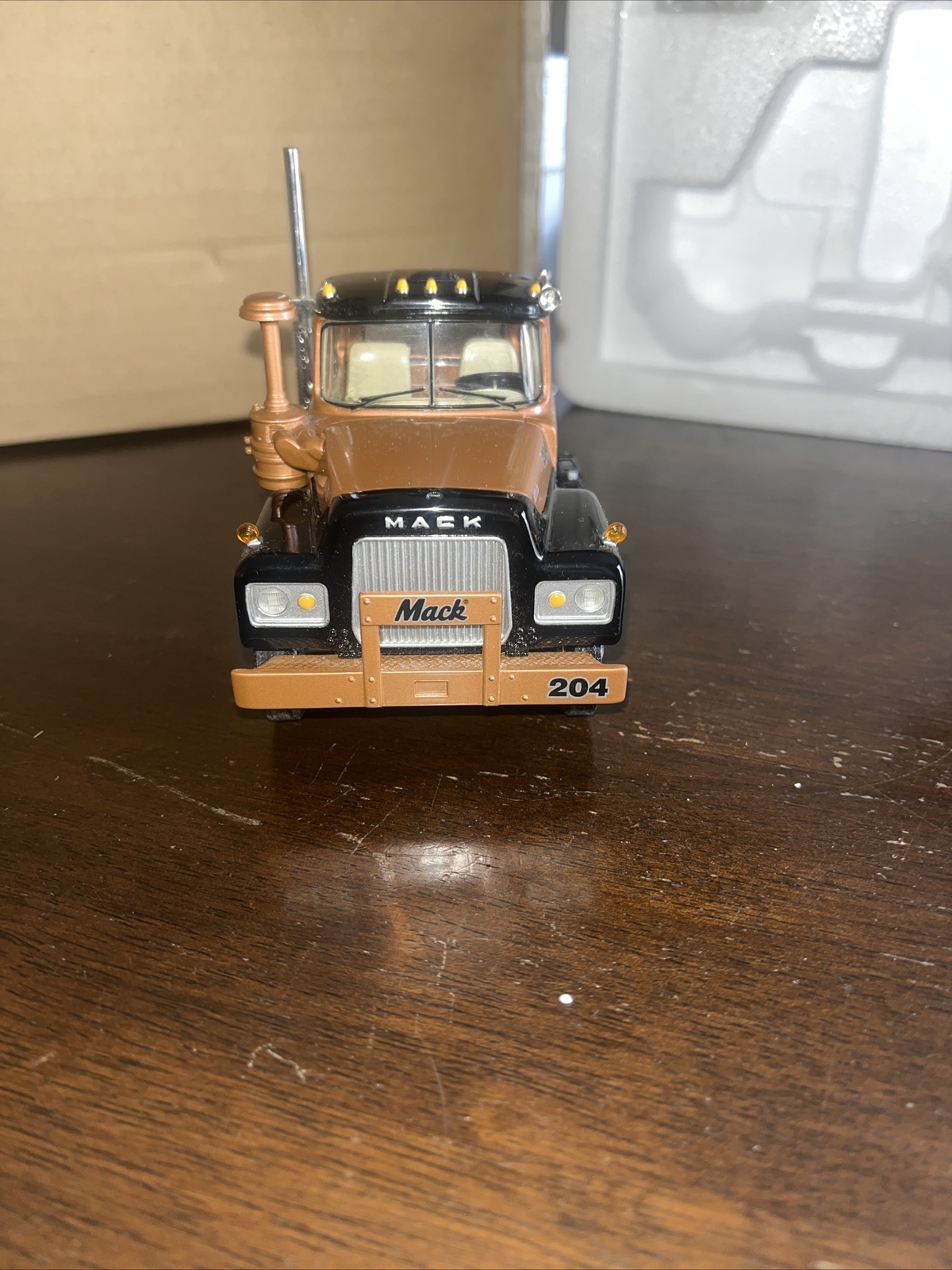 First Gear Mack 19-2500 Transport 204 Model R600 Truck with long dump trailer