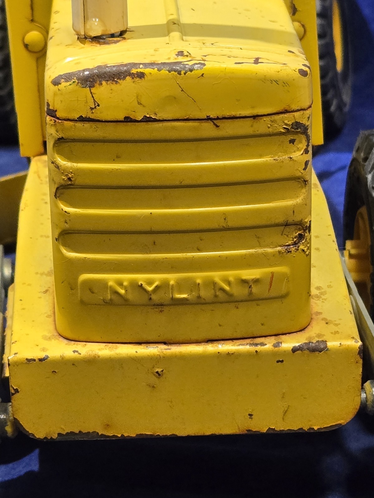 Vintage Nylint Yellow Road Grader Pressed Steel Toy Construction Vehicle USA