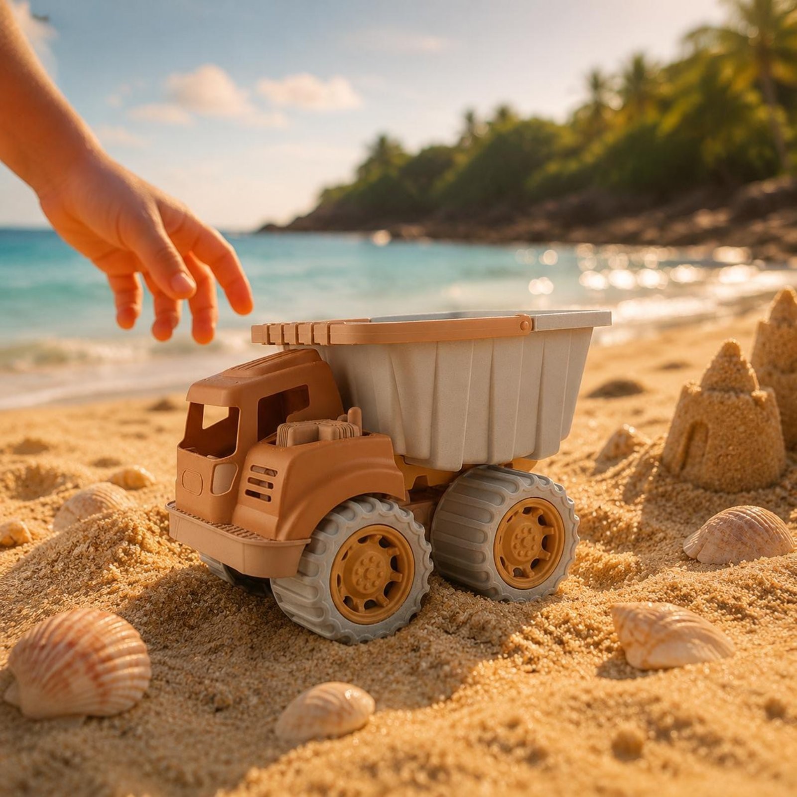 Wheat Straw Dump Truck Environmentally Conscious Play Vehicle Large Wheels