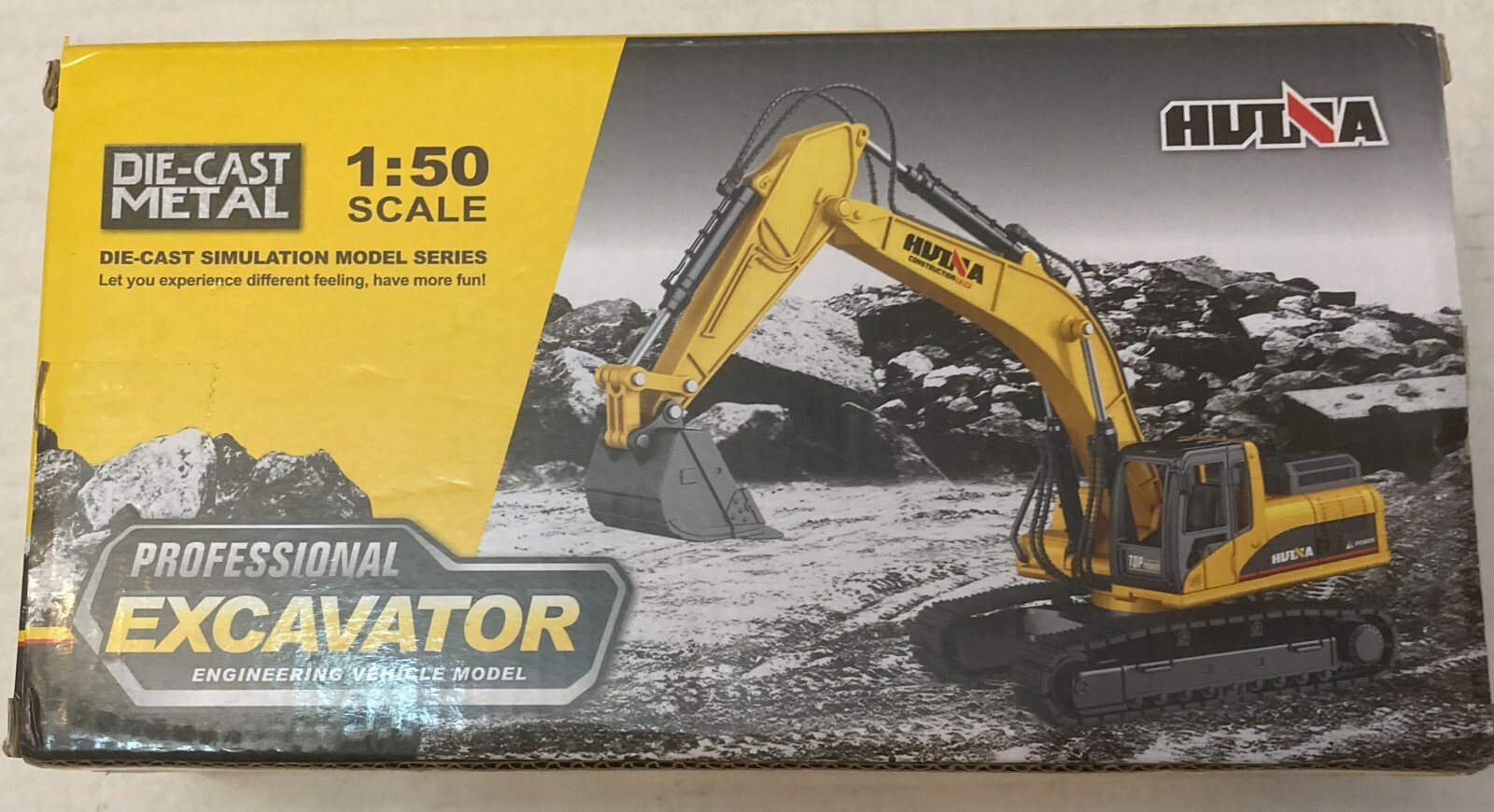 Hui Na Toys Hulna 1710 Die Cast Metal 1:50 Scale Professional Excavator Bad Box