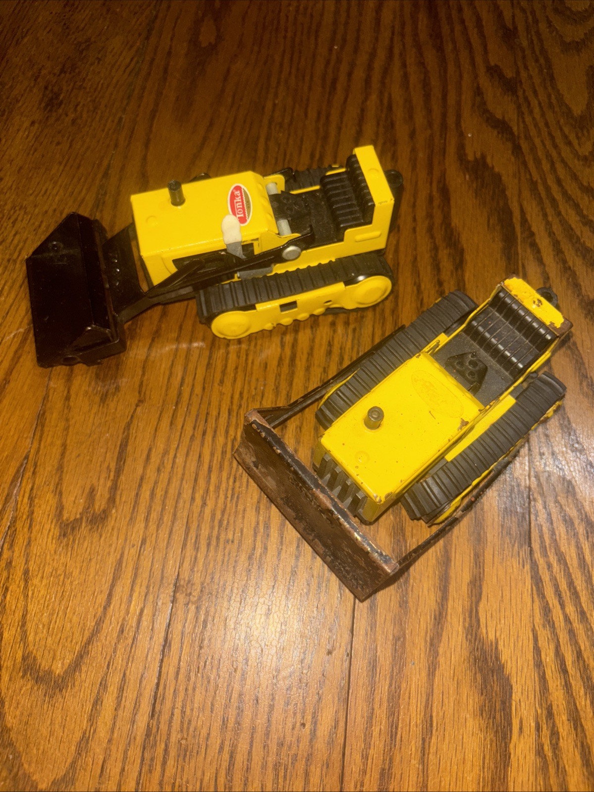 VTG Tonka Bulldozer Mini Front Loader/Backhoe Yellow & Black Lot Of 2