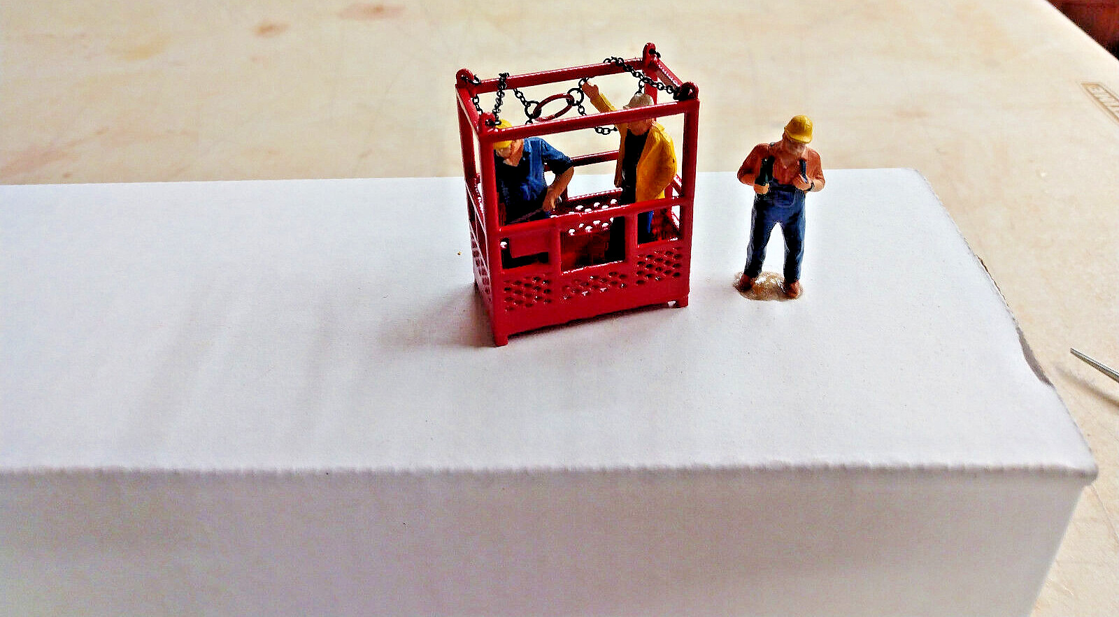 3D Printed 2 Man Lift. In Authentic Manitowoc Red. 1:50th, 1:48th.