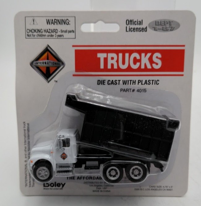 Boley 4015-73 1:87 Scale Dept 1-87 White/Black International Dump Truck